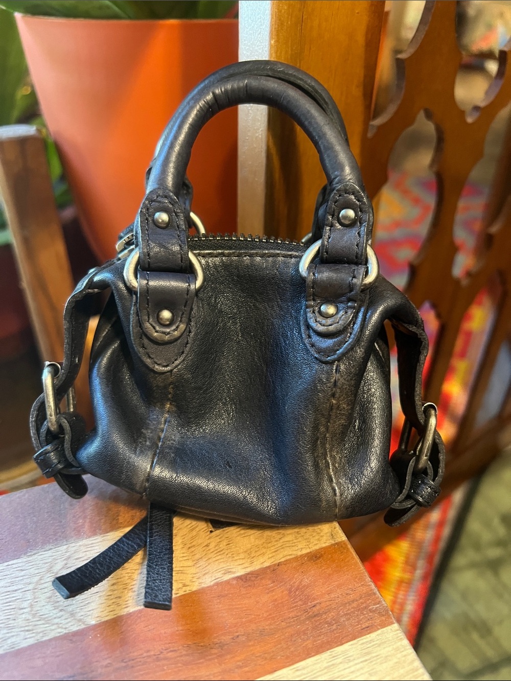 We the Free People Emerson micro mini tote coin purse bag black - Picture 2 of 7